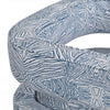 Crestview Fora Sculptural Accent Swivel Chair | Blue & White Pattern CCL-CVFZR6155
