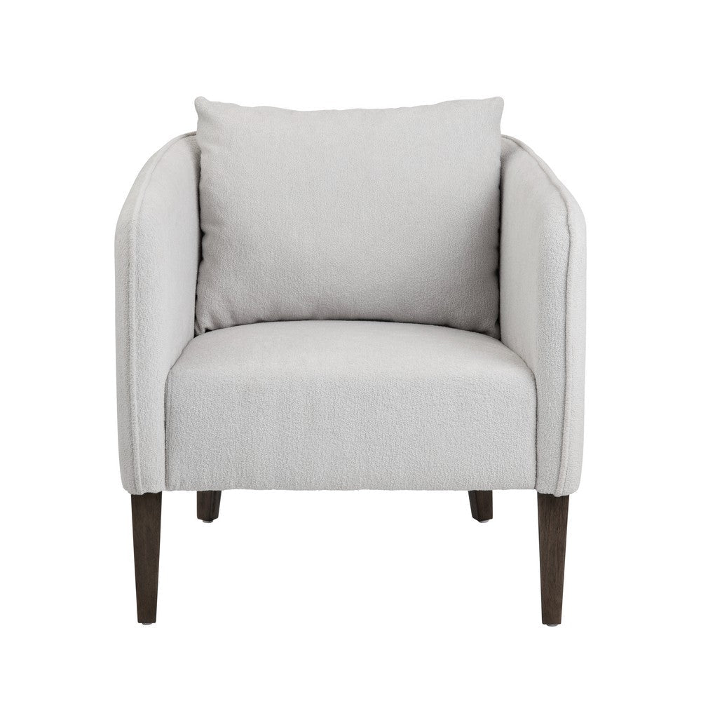 Accent Chair w 1 Pillow | Light Gray Polyester | Low Back | Dark Brown CCL-CVFZR6157