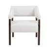Accent Chair | White Boucle | Dark Brown Wood Open Arms Frame CCL-CVFZR6161