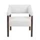 Accent Chair | White Boucle | Dark Brown Wood Open Arms Frame CCL-CVFZR6161