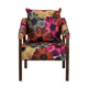 Accent Chair | Lumbar Pillow | Retro Pink Floral Polyester | Dark Brown CCL-CVFZR6162