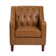 Crestview Fex Accent Armchair | Classic Tufted Faux Leather Back | Brown CCL-CVFZR6166