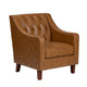 Crestview Fex Accent Armchair | Classic Tufted Faux Leather Back | Brown CCL-CVFZR6166