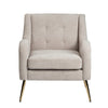 Crestview Leri Accent Armchair | Tufted Cream Polyester | Gold Iron Legs CCL-CVFZR6167