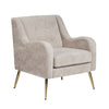 Crestview Leri Accent Armchair | Tufted Cream Polyester | Gold Iron Legs CCL-CVFZR6167