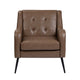 Crestview Wili Accent Chair | Curved Arms | Tufted Brown Faux Leather CCL-CVFZR6168