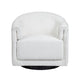 Crestview Keli Swivel Accent Chair | Barrel Back | Cream Polyester