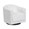 Crestview Keli Swivel Accent Chair | Barrel Back | Cream Polyester CCL-CVFZR6169