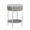 Crestview Seli Side End Table | 18’’ Glass Top with Shelf | Chrome Metal CCL-CVFZR6171