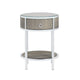 Crestview Seli Side End Table | 18’’ Glass Top with Shelf | Chrome Metal CCL-CVFZR6171