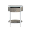 Crestview Seli Side End Table | 18" Glass Top with Shelf | Chrome Metal