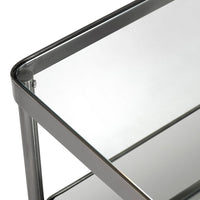 Crestview Lire Coffee Table | 50" Glass Top with Lower Shelf | Gray