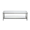 Crestview Lire Coffee Table | 50’’ Glass Top with Lower Shelf | Gray CCL-CVFZR6190