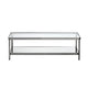 Crestview Lire Coffee Table | 50’’ Glass Top with Lower Shelf | Gray CCL-CVFZR6190