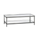 Crestview Lire Coffee Table | 50’’ Glass Top with Lower Shelf | Gray CCL-CVFZR6190