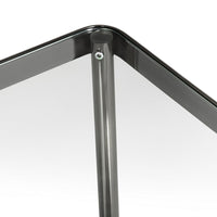 Crestview Lire Side End Table | 21" Glass Top with Lower Shelf | Gray