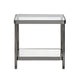 Crestview Lire Side End Table | 21’’ Glass Top with Lower Shelf | Gray CCL-CVFZR6191