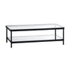 Crestview Jire Coffee Table | 50’’ Glass Top with Lower Shelf | Black CCL-CVFZR6192