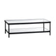 Crestview Jire Coffee Table | 50’’ Glass Top with Lower Shelf | Black CCL-CVFZR6192
