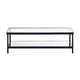 Crestview Jire Coffee Table | 50" Glass Top with Lower Shelf | Black