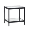 Crestview Jire Side End Table | 21’’ Glass Top with Lower Shelf | Black CCL-CVFZR6193