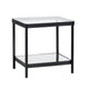 Crestview Jire Side End Table | 21’’ Glass Top with Lower Shelf | Black CCL-CVFZR6193