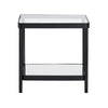 Crestview Jire Side End Table | 21" Glass Top with Lower Shelf | Black