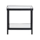 Crestview Jire Side End Table | 21" Glass Top with Lower Shelf | Black