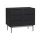 Crestview Sev Oversized 3 Drawer Nightstand Chest | Black Chrome Metal CCL-CVFZR6195