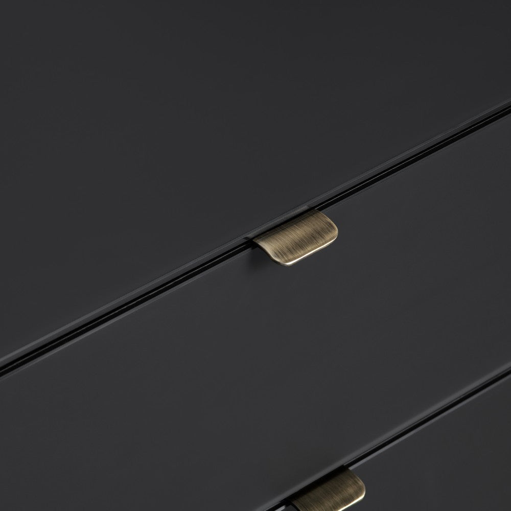 Crestview Sev Oversized 3 Drawer Nightstand Chest | Black Chrome Metal CCL-CVFZR6195