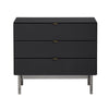 Crestview Sev Oversized 3 Drawer Nightstand Chest | Black Chrome Metal CCL-CVFZR6195