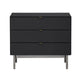 Crestview Sev Oversized 3 Drawer Nightstand Chest | Black Chrome Metal CCL-CVFZR6195