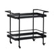 Crestview Dining Serving Bar Cart | 2 Tier Glass Shelves | Black Iron CCL-CVFZR6198