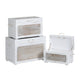 Crestview Kex 3pc Storage Trunk Set | Rope Handles | White Solid Wood CCL-CVFZR6202