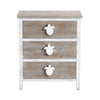 Crestview Kex Oversized Nightstand Chest w 3 Drawers | White Solid Wood