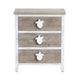 Crestview Kex Oversized Nightstand Chest w 3 Drawers | White Solid Wood