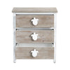 Crestview Kex Oversized Nightstand Chest w 3 Drawers | White Solid Wood CCL-CVFZR6203