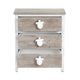 Crestview Kex Oversized Nightstand Chest w 3 Drawers | White Solid Wood CCL-CVFZR6203
