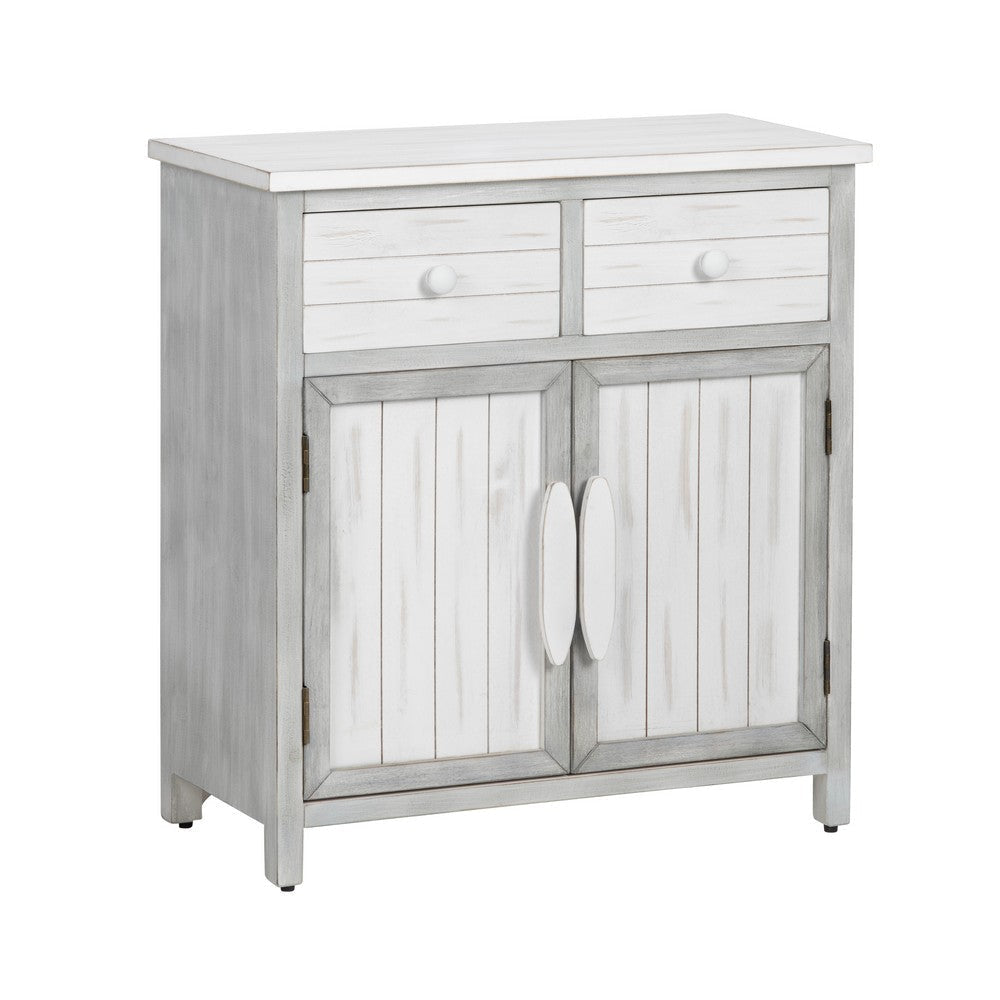 Crestview Kex Accent Cabinet | 2 Doors & 2 Drawers | White Solid Wood CCL-CVFZR6205
