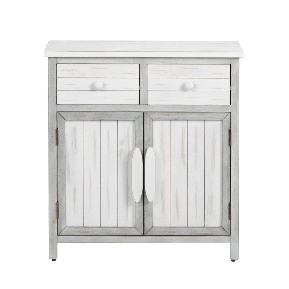 Crestview Kex Accent Cabinet | 2 Doors & 2 Drawers | White Solid Wood CCL-CVFZR6205