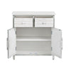 Crestview Kex Accent Cabinet | 2 Doors & 2 Drawers | White Solid Wood