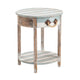 Crestview Fea Coastal Accent Table w Rope| 20’’ Plank Top | Weathered Blue CCL-CVFZR691