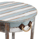 Crestview Fea Coastal Accent Table w Rope| 20’’ Plank Top | Weathered Blue CCL-CVFZR691