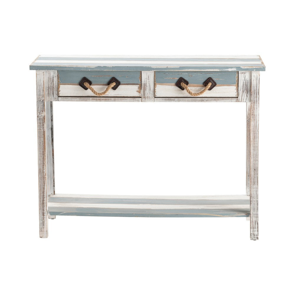 Fea Sofa Console Table | 2 Drawers w Rope Handle | 43’’ Blue CCL-CVFZR696