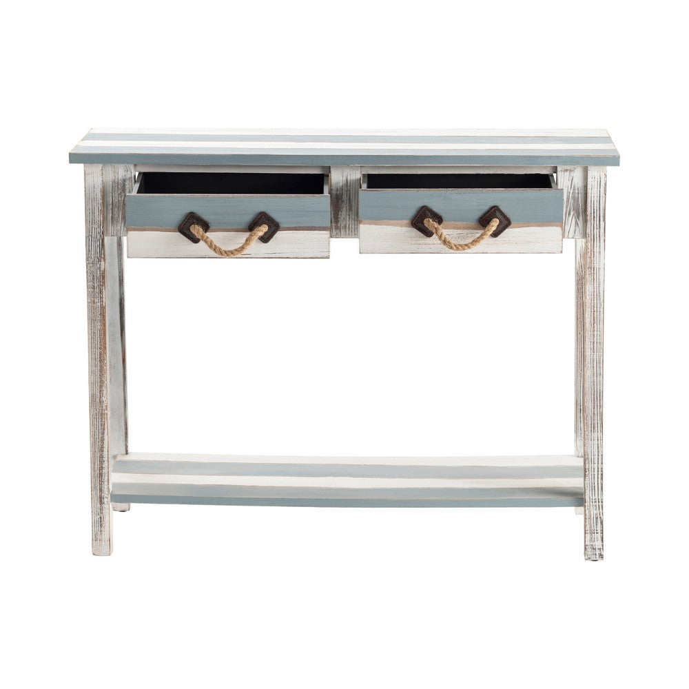 Fea Sofa Console Table | 2 Drawers w Rope Handle | 43’’ Blue CCL-CVFZR696