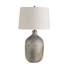 Table Lamp | Traditional Urn Style Gray Base | Tan Drum Shade | 31"