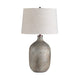 Table Lamp | Traditional Urn Style Gray Base | Tan Drum Shade | 31"