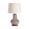 Table Lamp | Textured Ceramic Faceted Base | Tan Brown Shade | 26"
