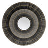 Accent Wall Mirror | Round Tiered Design | Black & Gray Metal Spokes 44x44