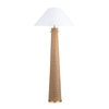 Floor Lamp | 59 Natural Hemp Rope Woven | White Linen Empire Shade